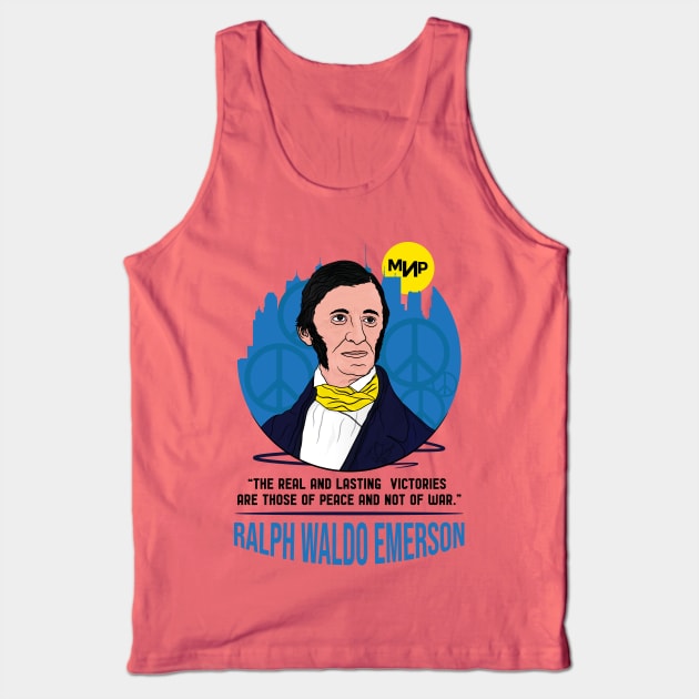 Ralph Waldo Emerson Peace quote | Support Ukraine Peace sign Tank Top by Vive Hive Atelier